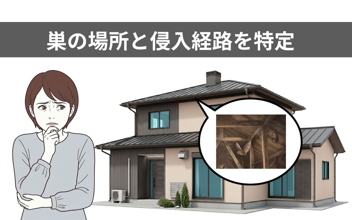 駆除手順①巣の場所と侵入経路を特定