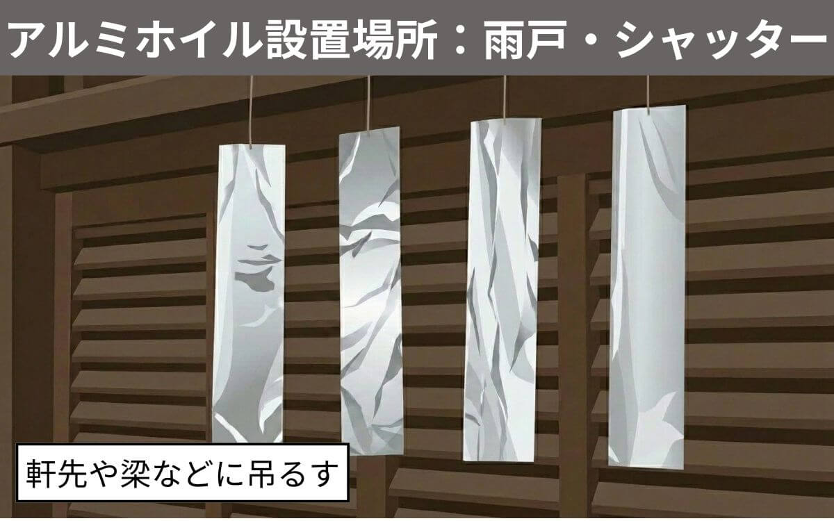 アルミホイルの設置場所 雨戸・シャッター