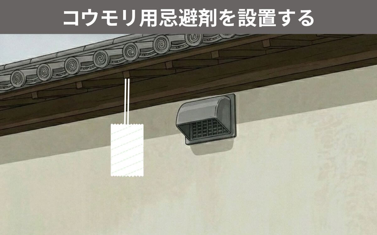 コウモリ用忌避剤を設置する