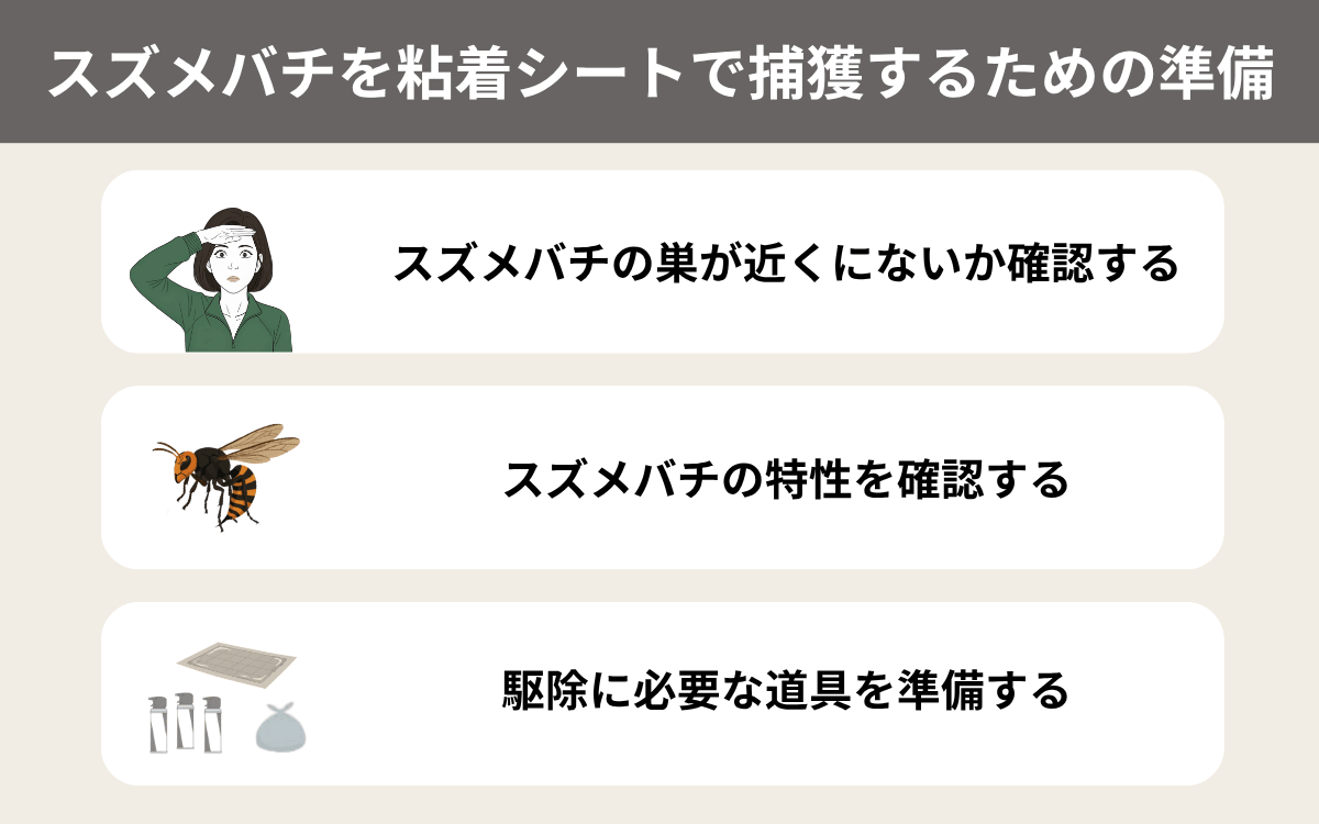 スズメバチを粘着シートで捕獲するための準備