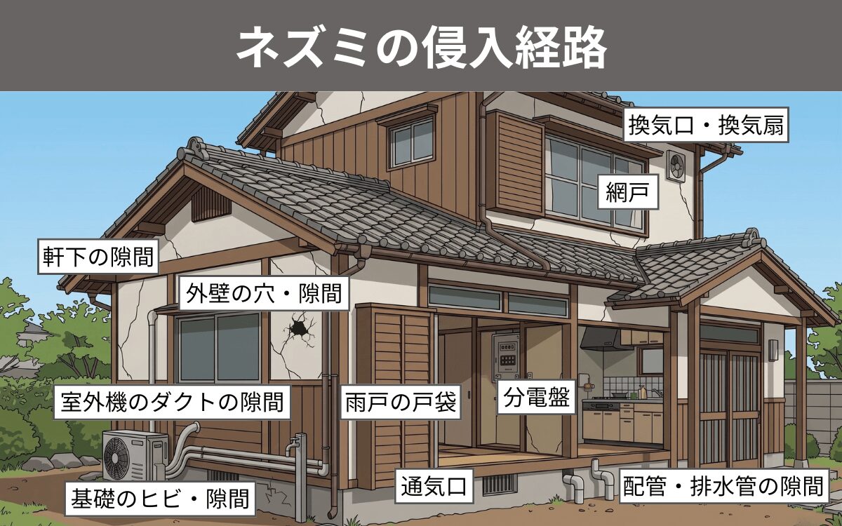 ネズミの侵入経路