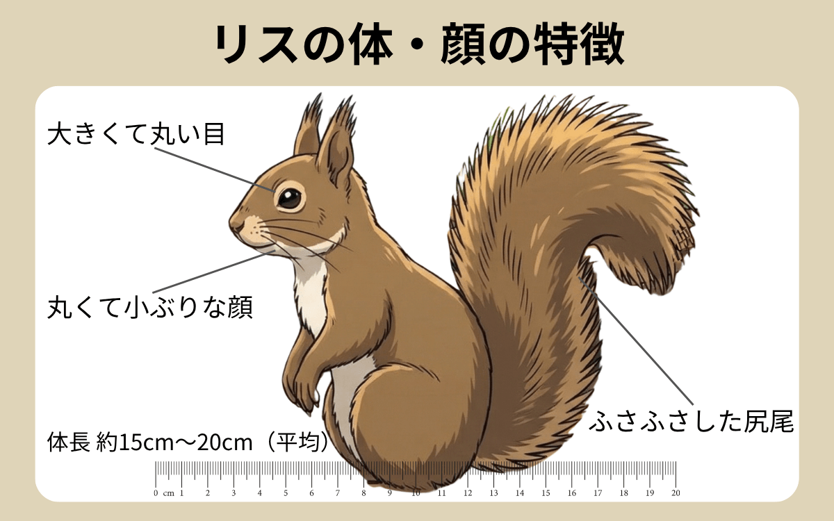 リスの体・顔の特徴 1