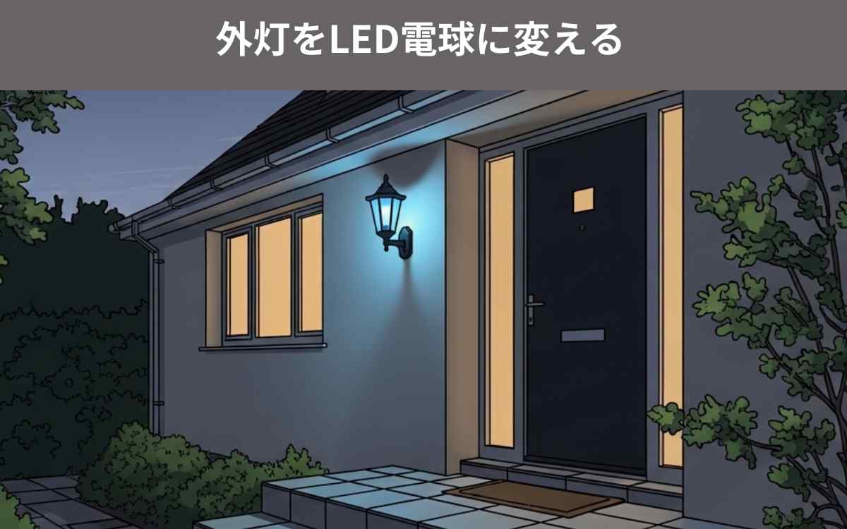 外灯をLED電球に変える