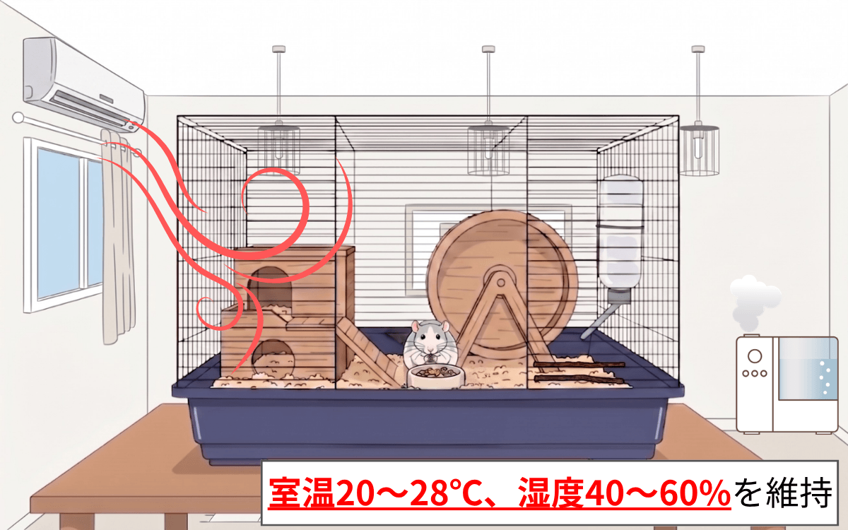 室温・湿度を安定させる