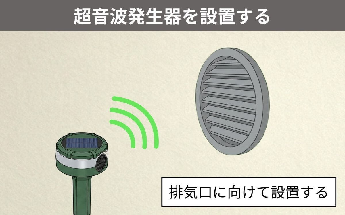害獣用超音波発生器を設置する