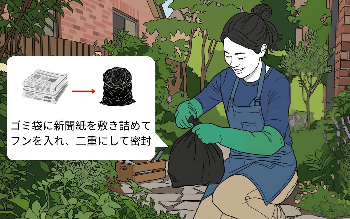 手順③袋に密封して処分する