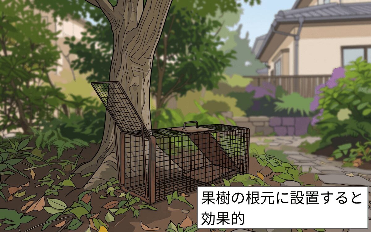 罠の設置場所②庭木の根元付近