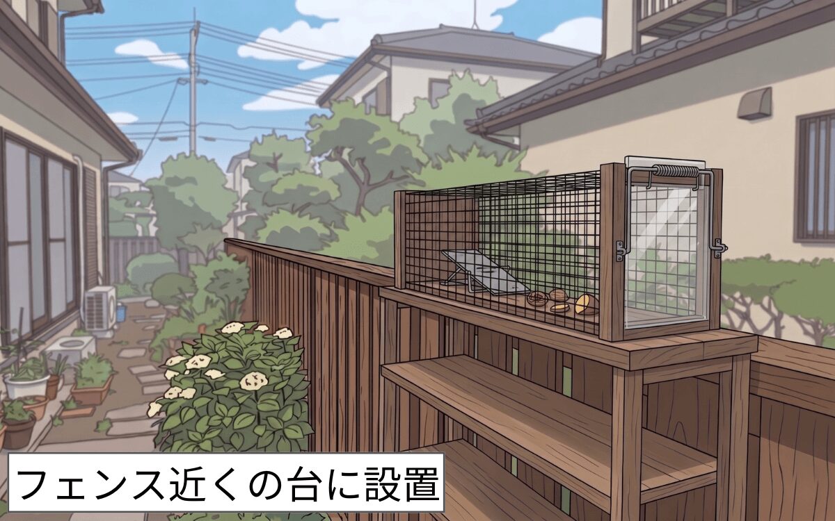 罠の設置場所⑤庭のフェンス