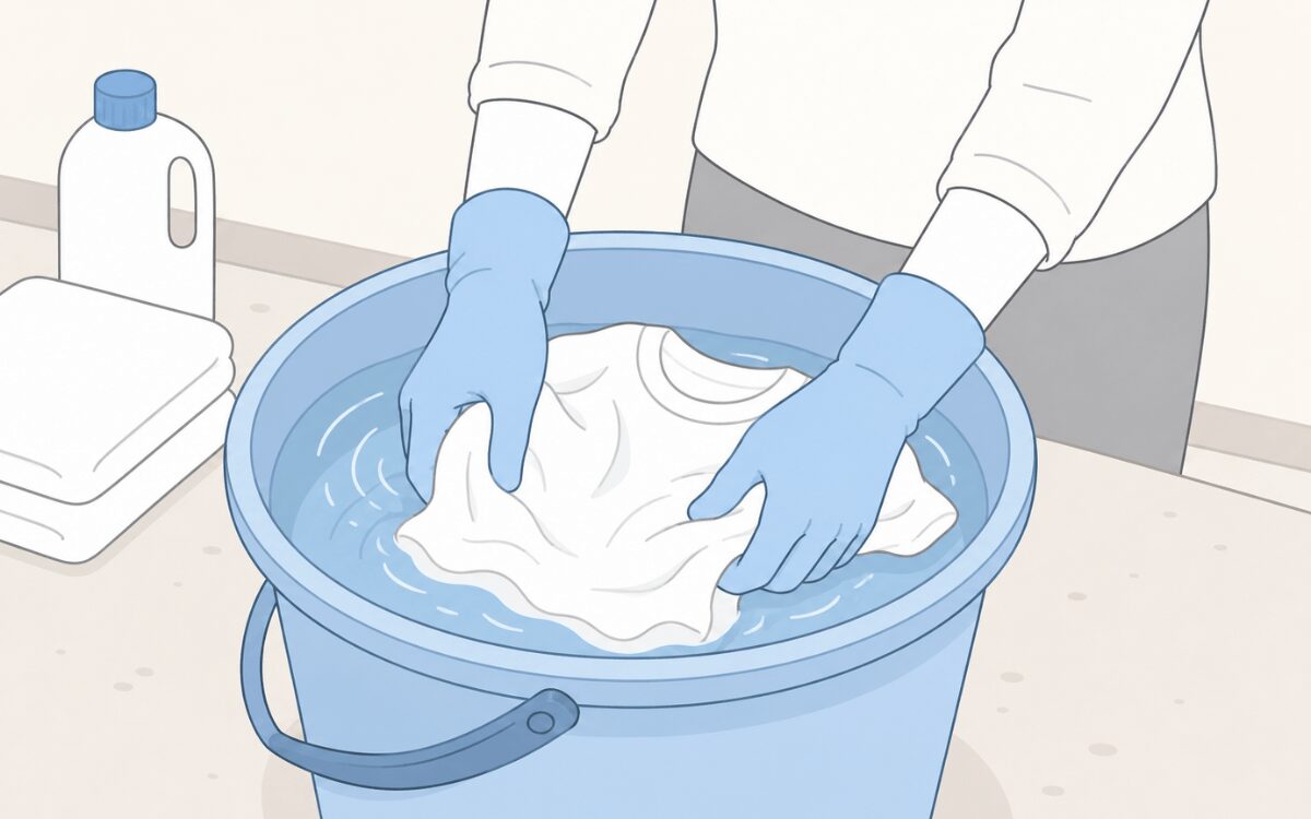 ぬるま湯か水で手洗いする