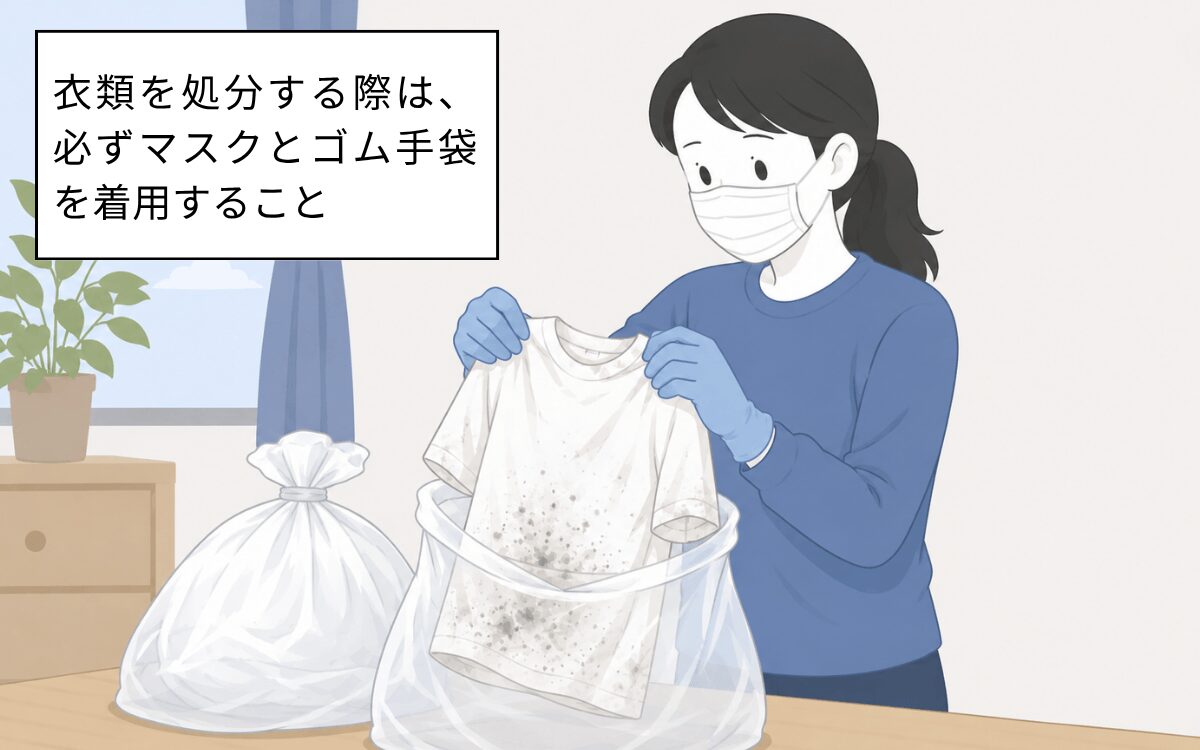 コウモリがついた衣類の処分