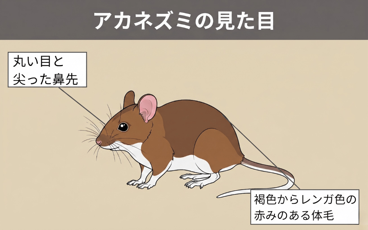 アカネズミの見た目