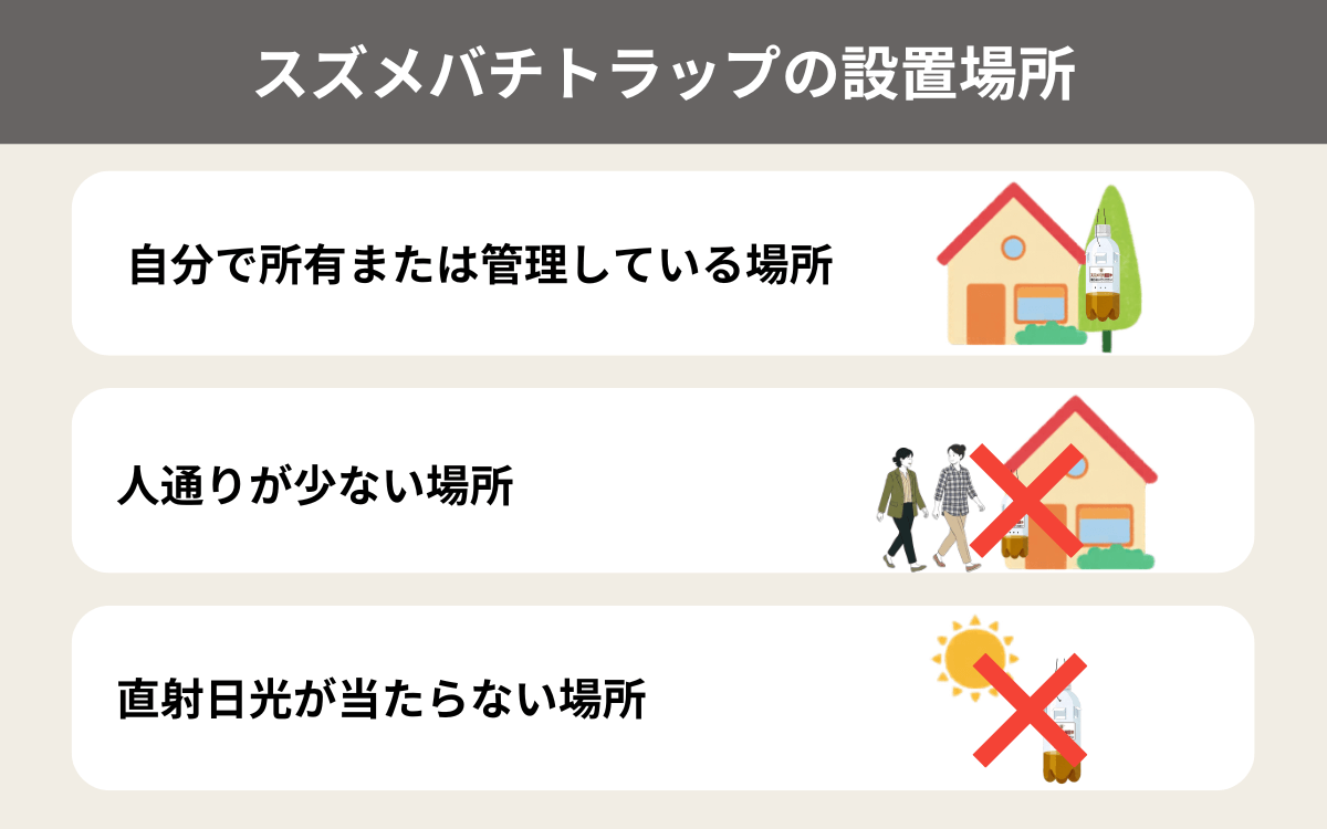 スズメバチトラップの設置場所