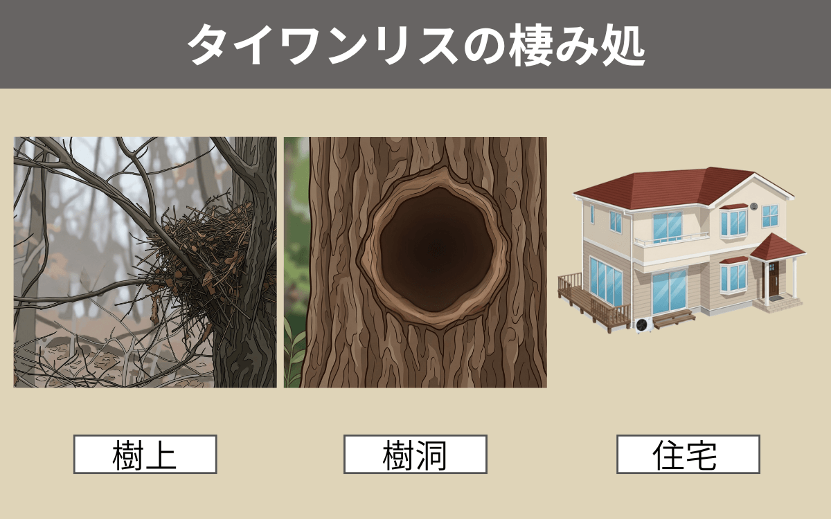 タイワンリスの棲み処