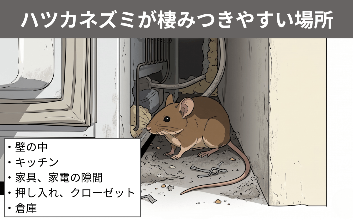 ハツカネズミが棲みつきやすい場所 1