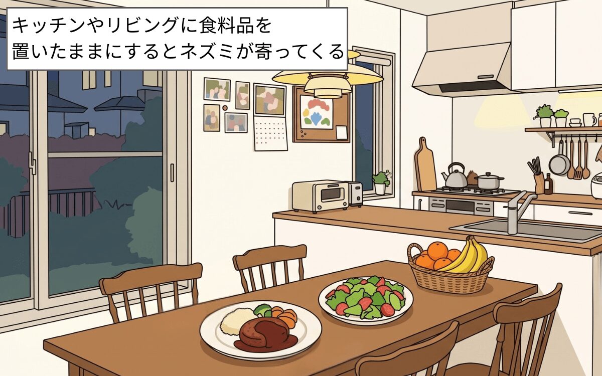食料品を出しっぱなしにしている