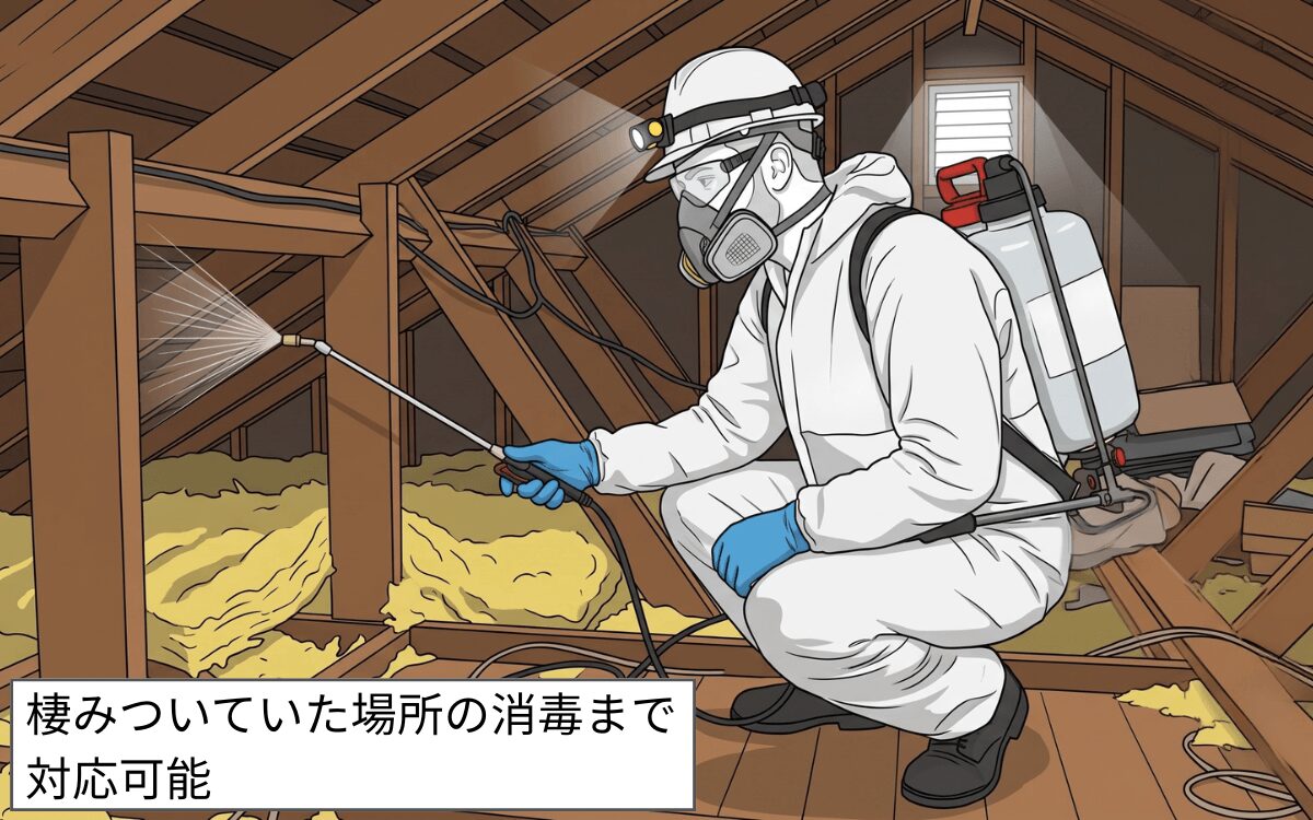 駆除後の消毒対応が可能