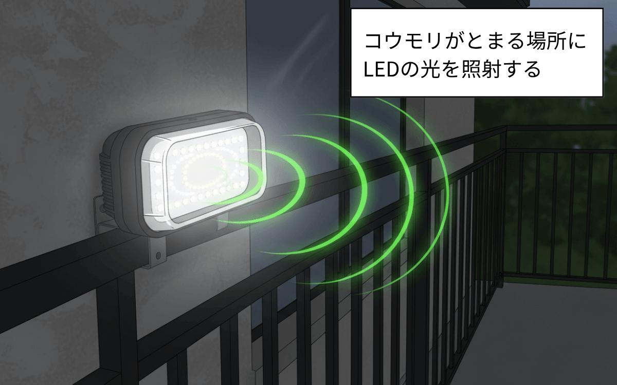 害獣用LEDライトの設置