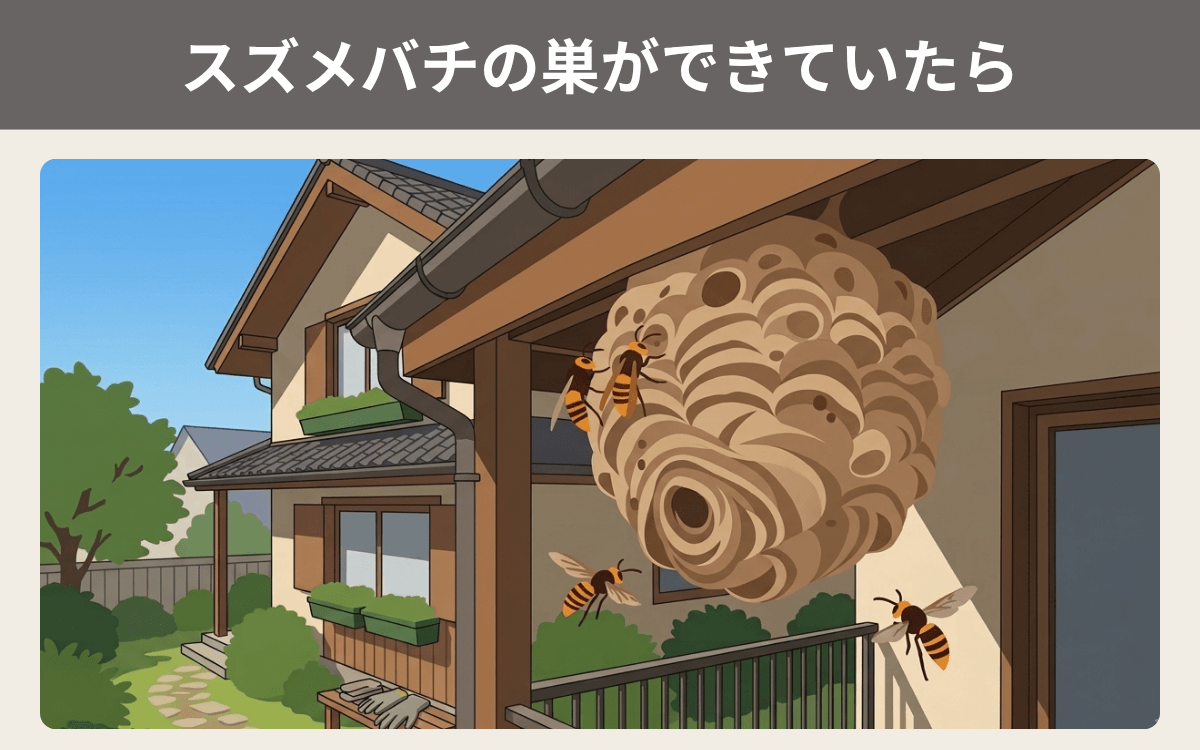 スズメバチの巣ができていたら