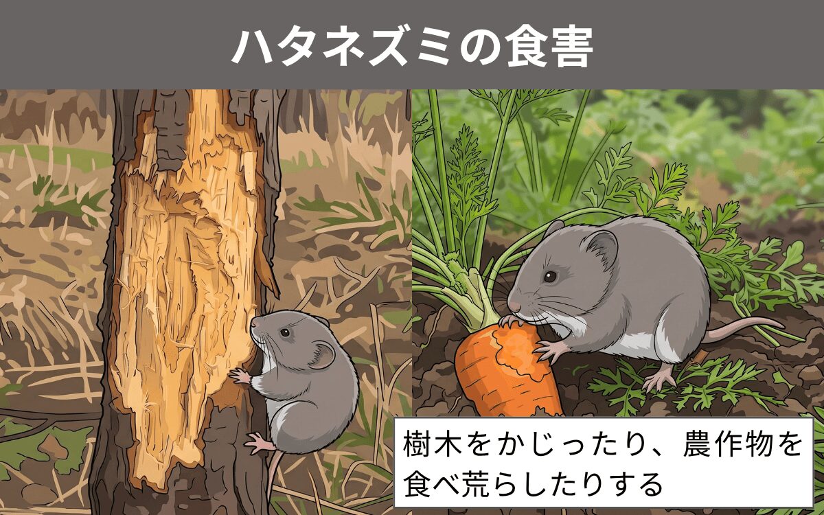 ハタネズミの食害
