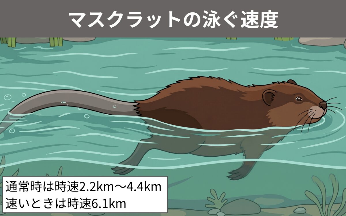 マスクラットの泳ぐ速度