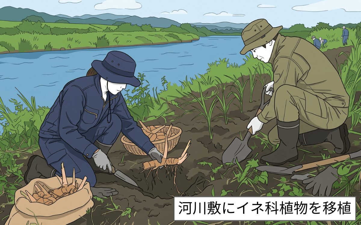 保全活動②イネ科植物の生育