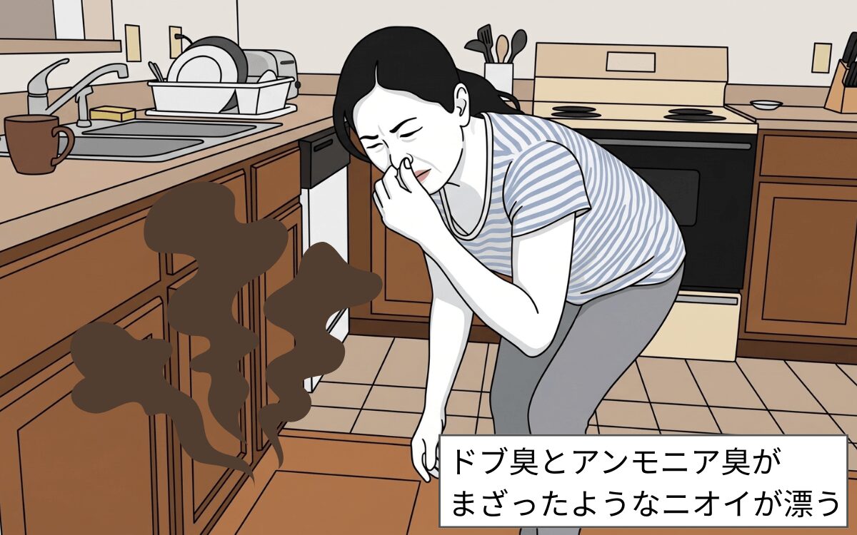 床から悪臭が漂う