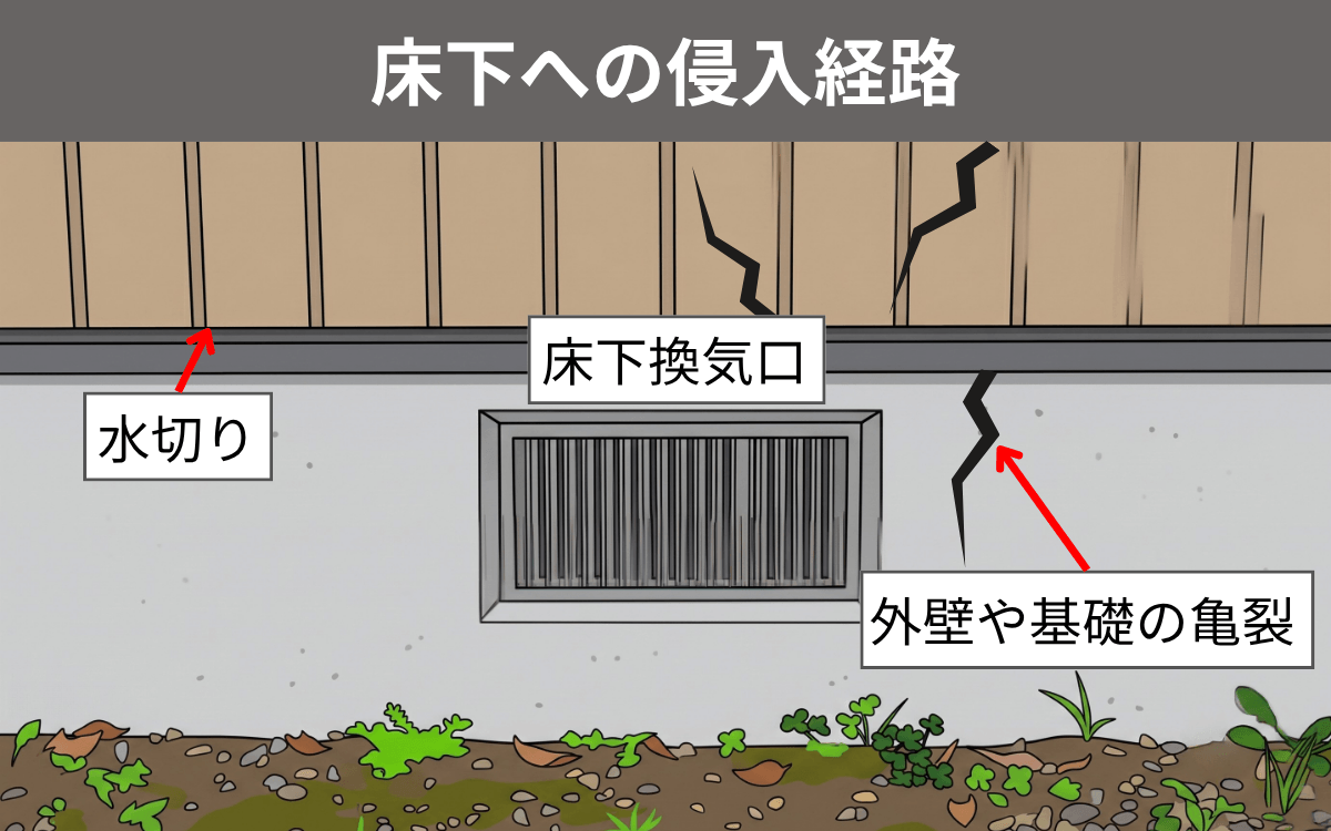 床下への侵入経路