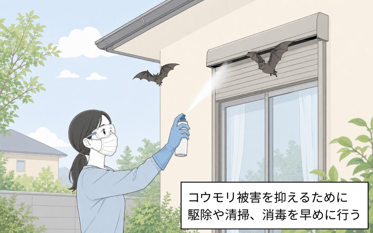 コウモリは早めに駆除する