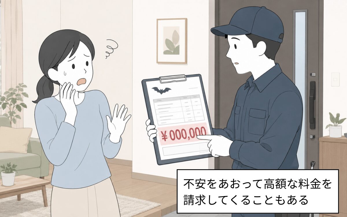不安をあおって高額な請求をする業者もいる