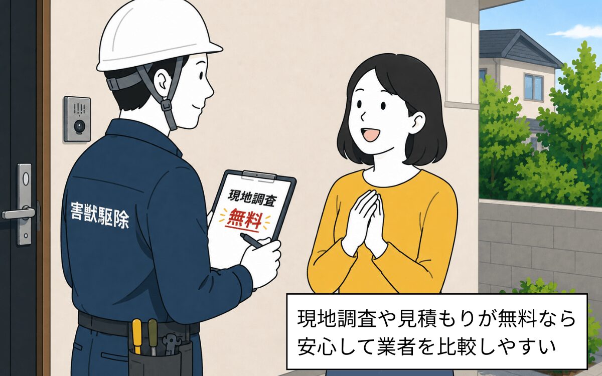 現地調査や見積もりが無料かどうかを確認