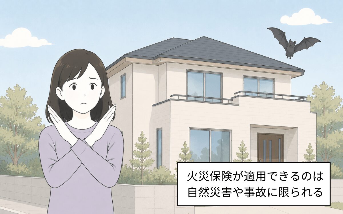 コウモリ駆除に火災保険は適用されない