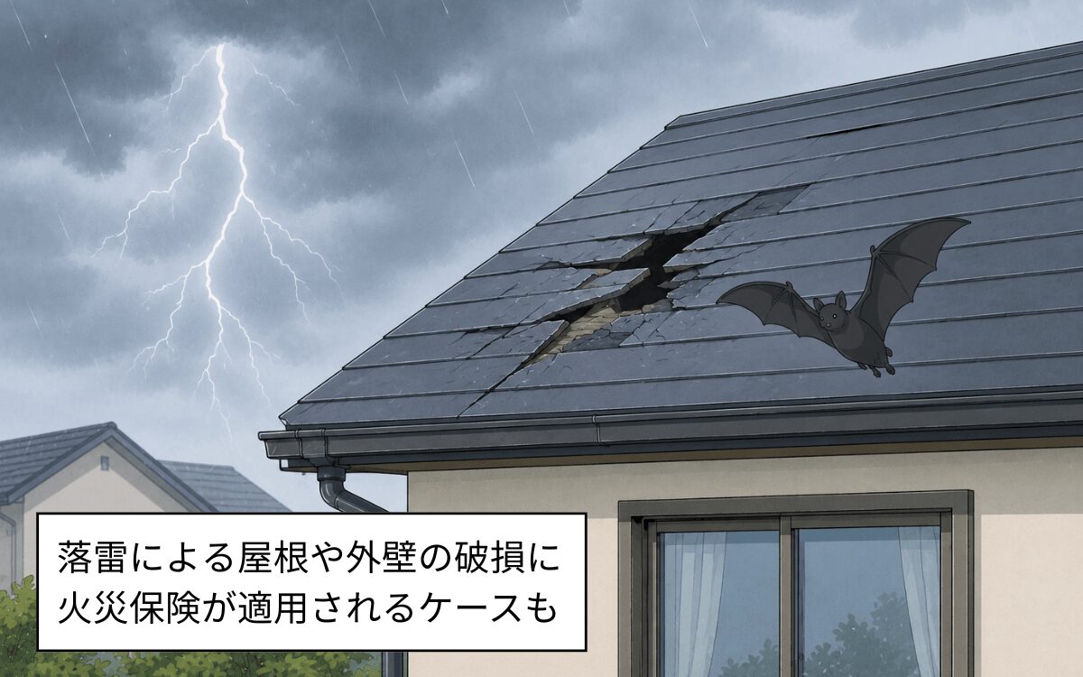 落雷で住宅が破損したら火災保険で補償を受けられる