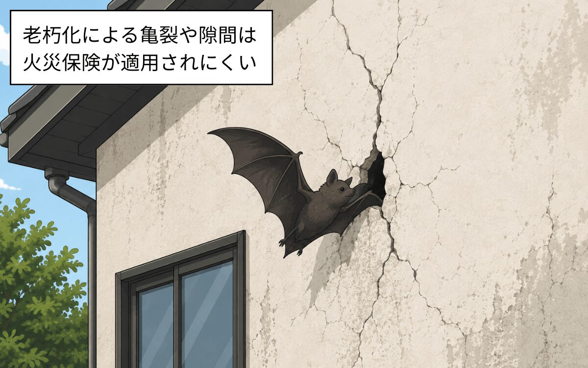 老朽化による亀裂や隙間は火災保険が適用されにくい