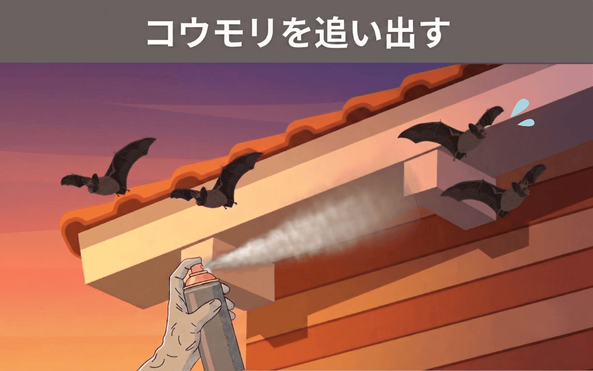 コウモリを追い出す