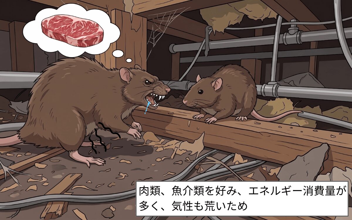 共食いをしやすいのはドブネズミ