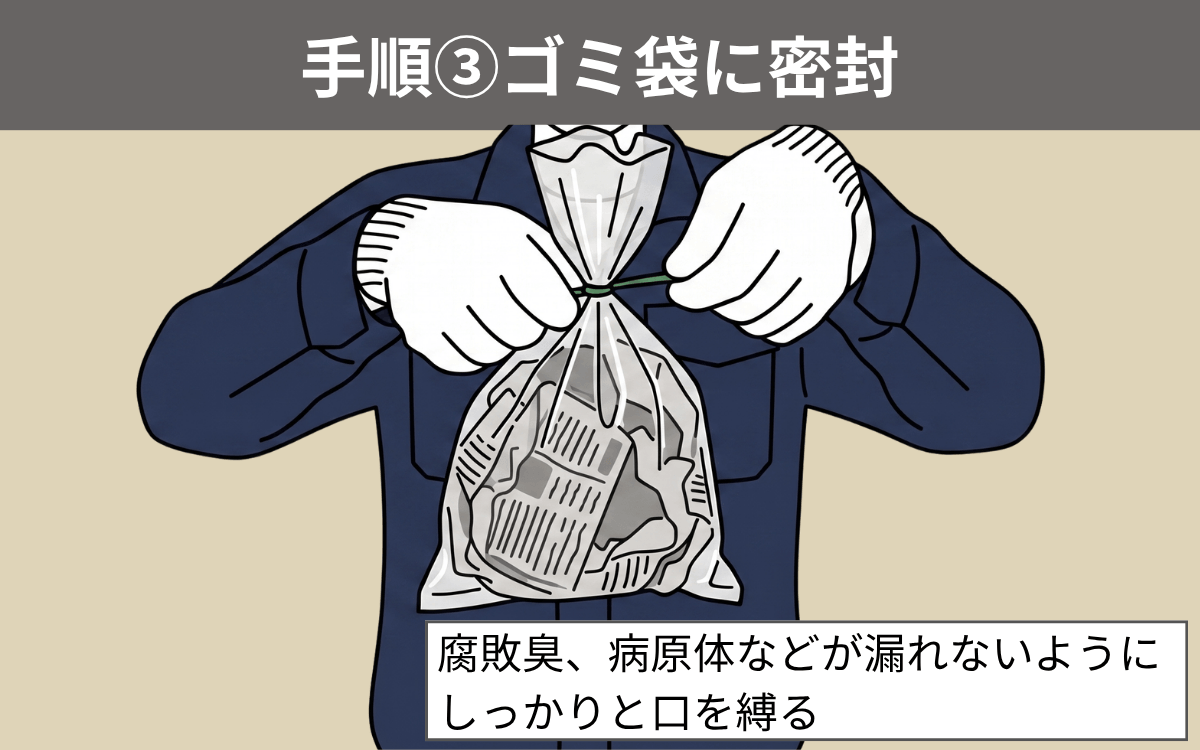 手順③ゴミ袋に密封