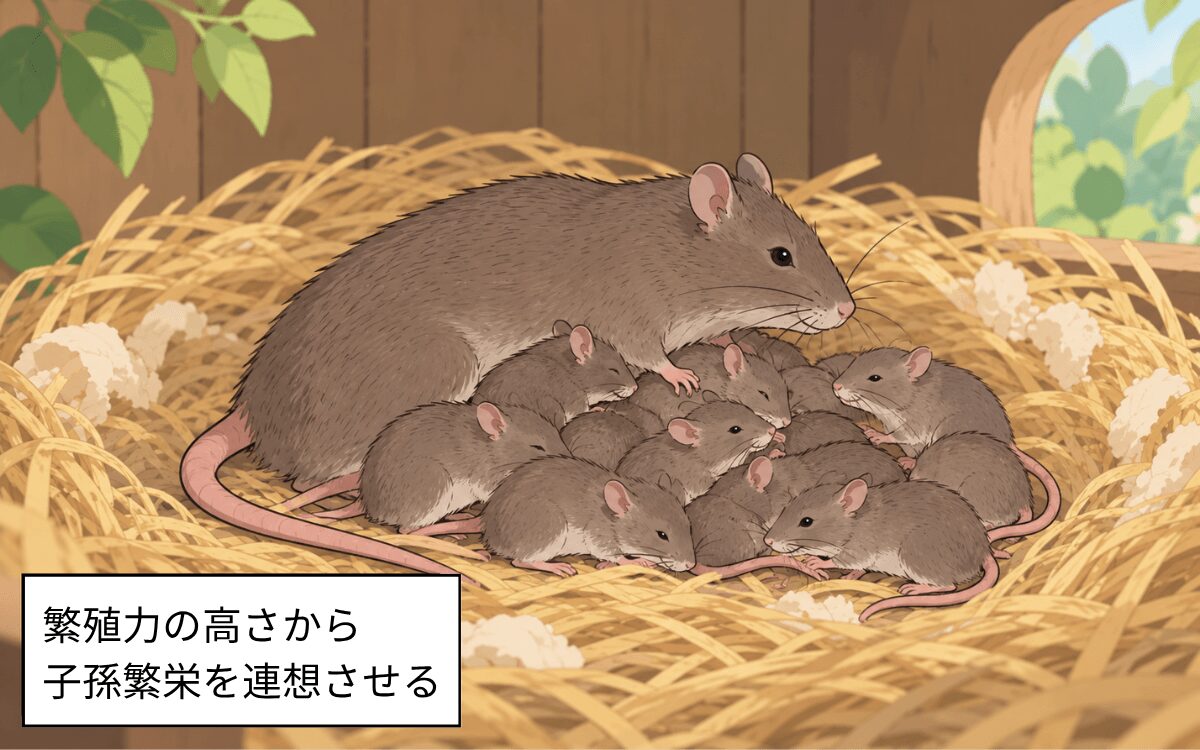 子孫繁栄を象徴するネズミ