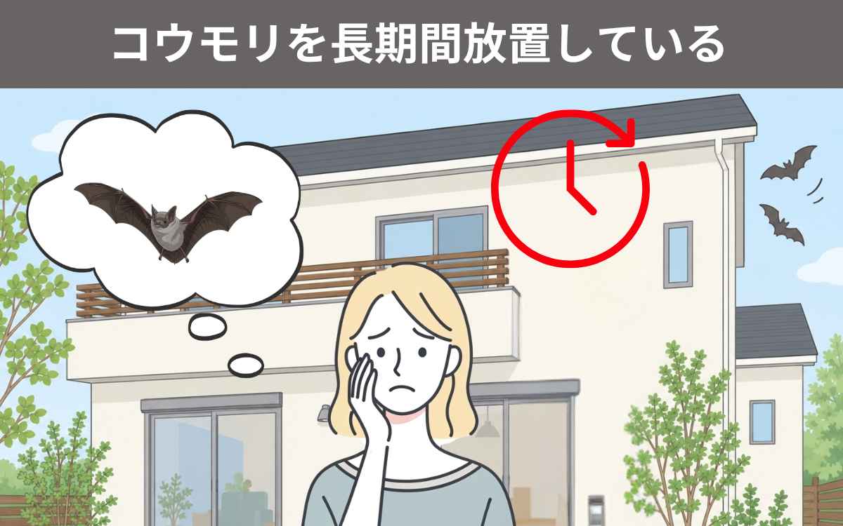 コウモリを長期間放置している