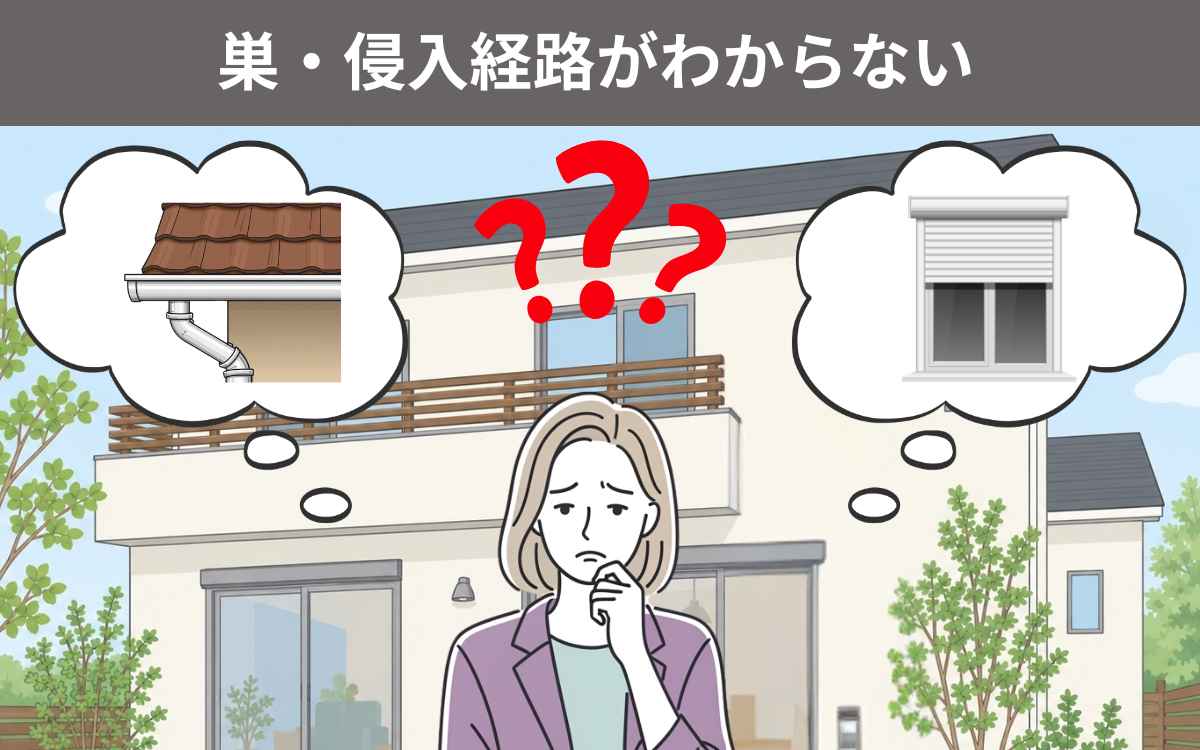 棲みついている場所や侵入経路がわからない