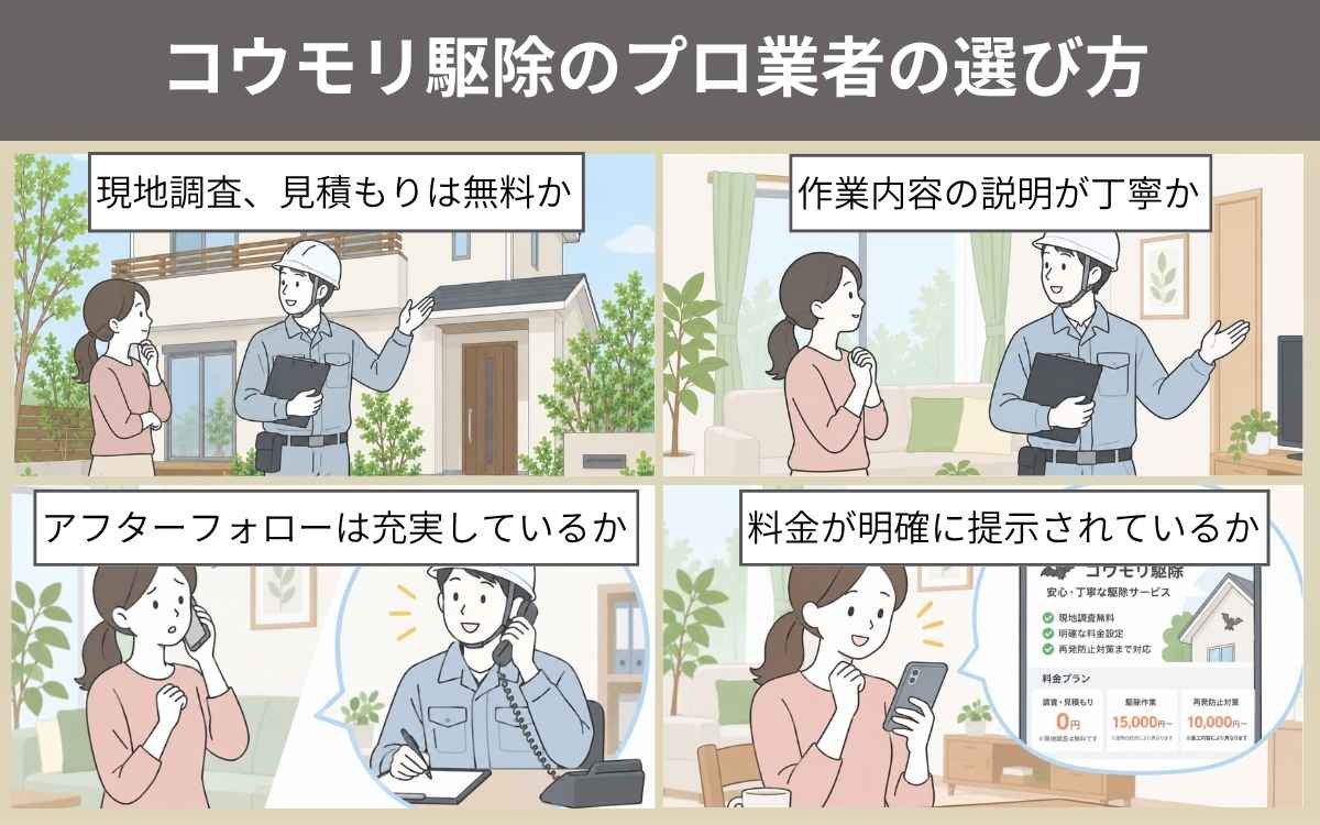 コウモリ駆除のプロ業者の選び方