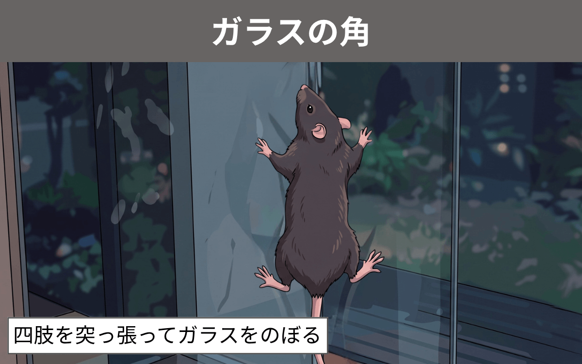 ガラスの角