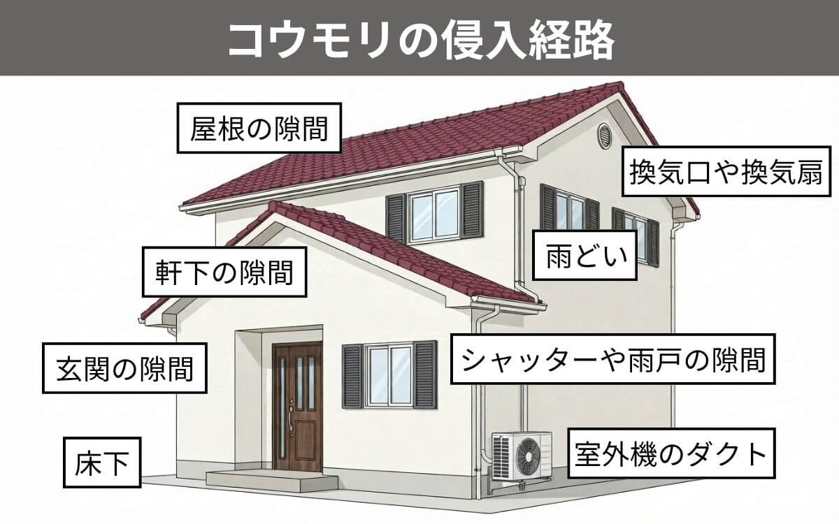 コウモリの侵入経路
