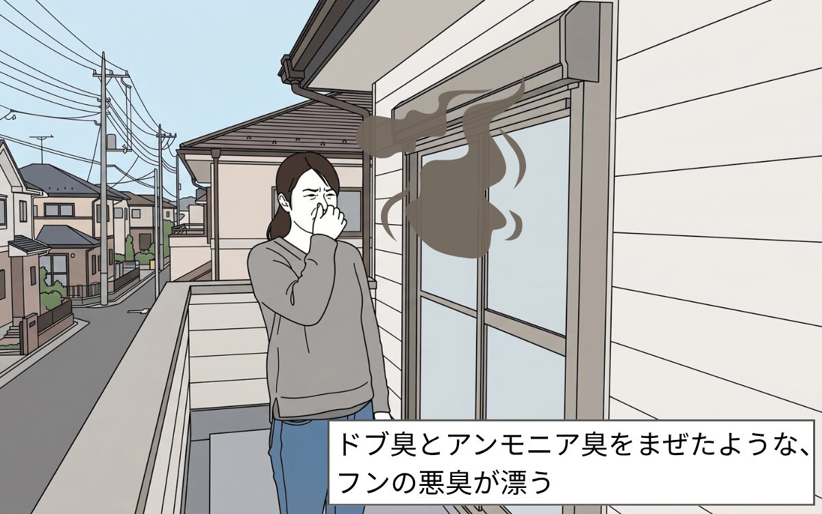 シャッター付近から悪臭を感じる