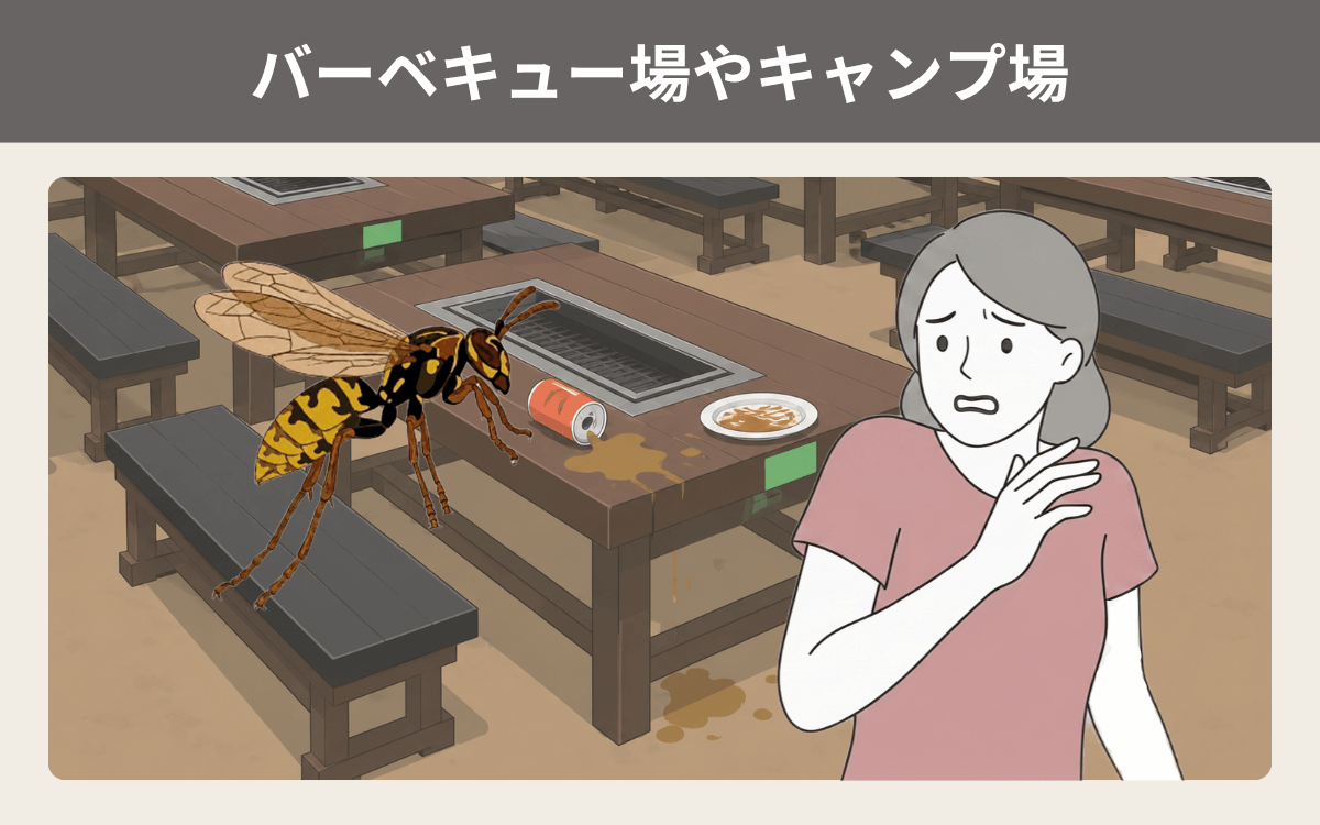 バーベキュー場やキャンプ場
