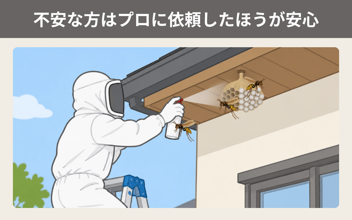 自分で駆除をするのが不安な方はプロに依頼したほうが安心