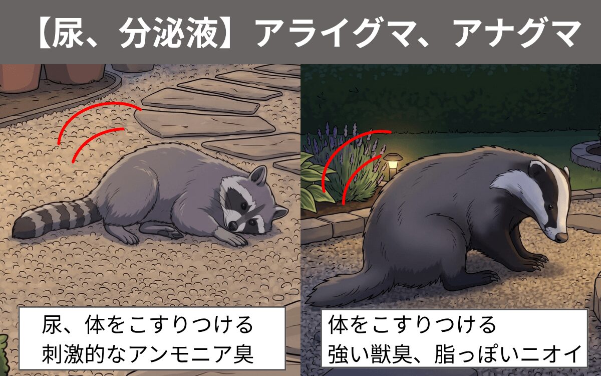 【尿、分泌液】アライグマ、アナグマ