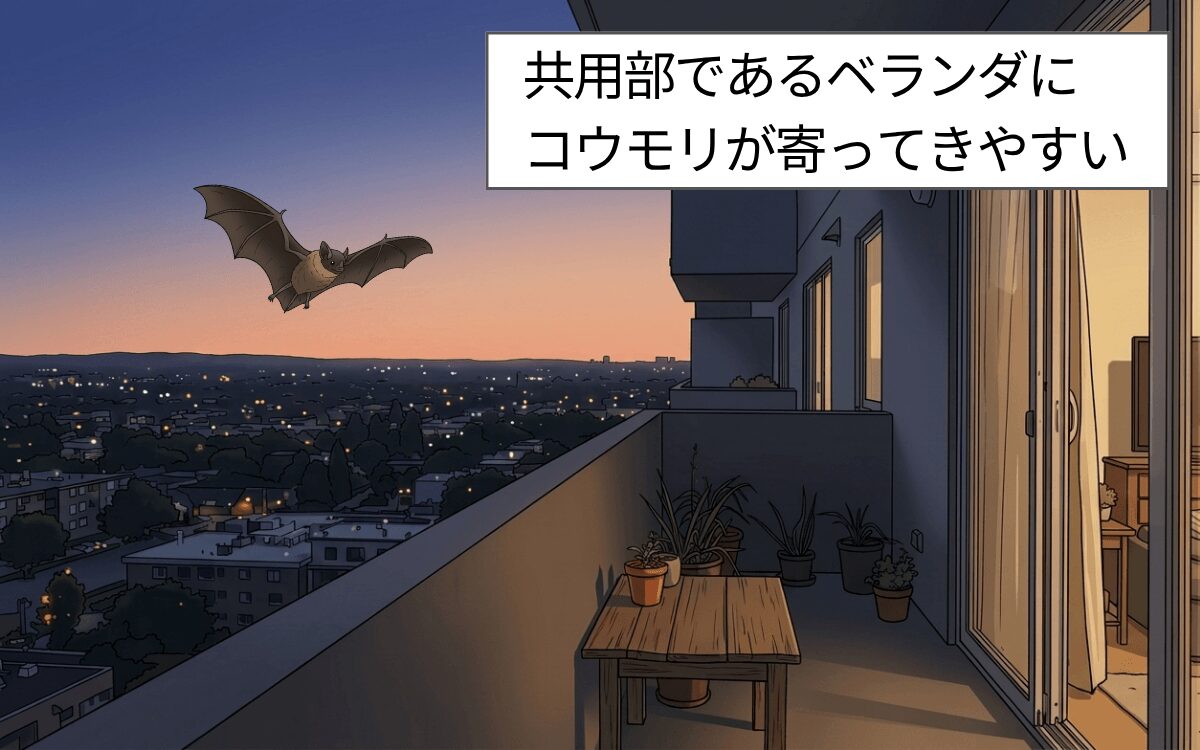 コウモリが寄ってきやすい場所、ベランダはどっち？