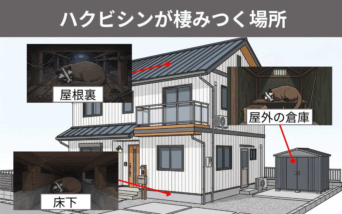 ハクビシンが棲みつく場所