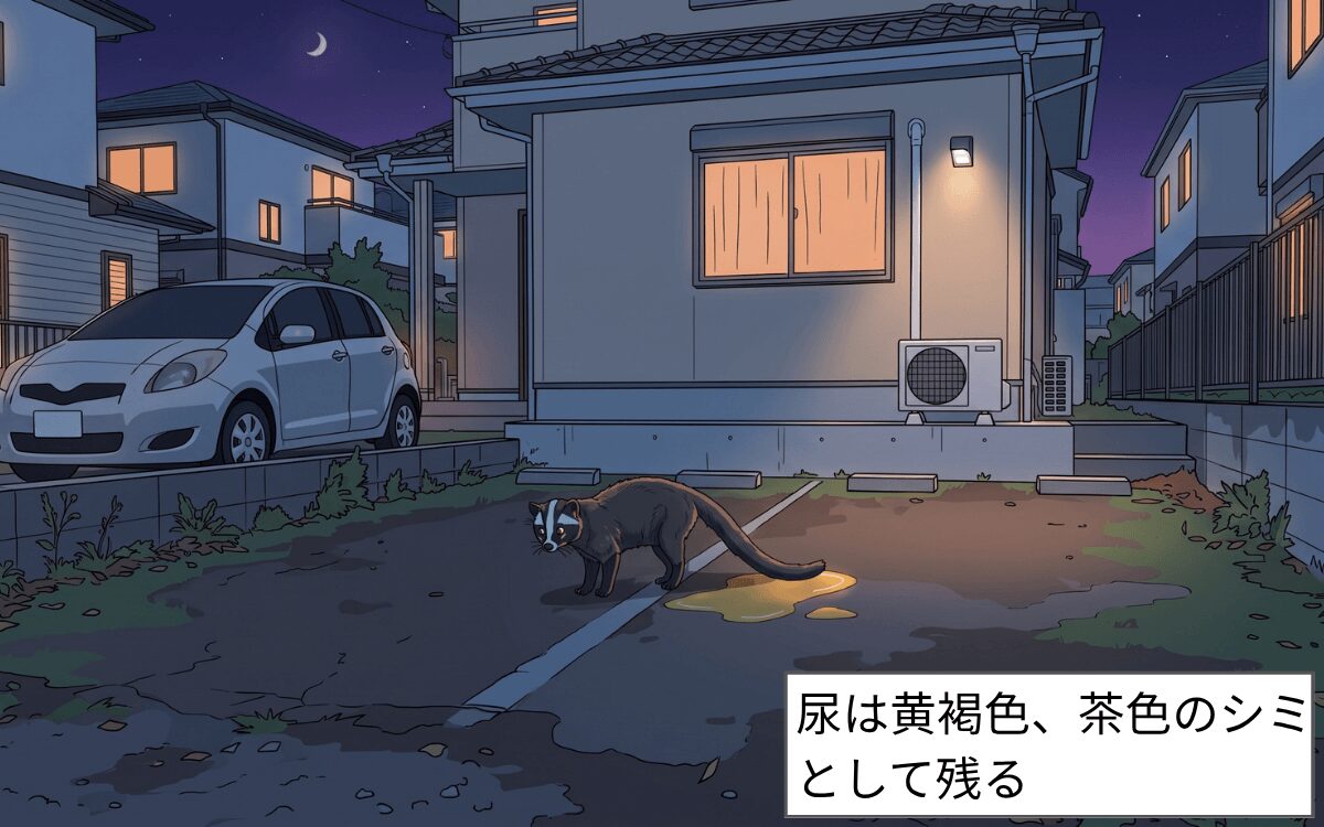ハクビシンは尿でマーキングをする