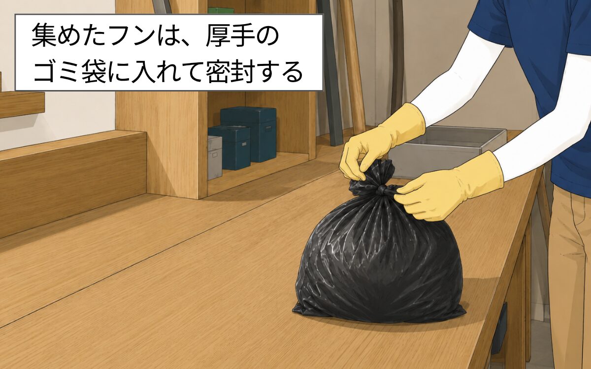 フンを密封して捨てる